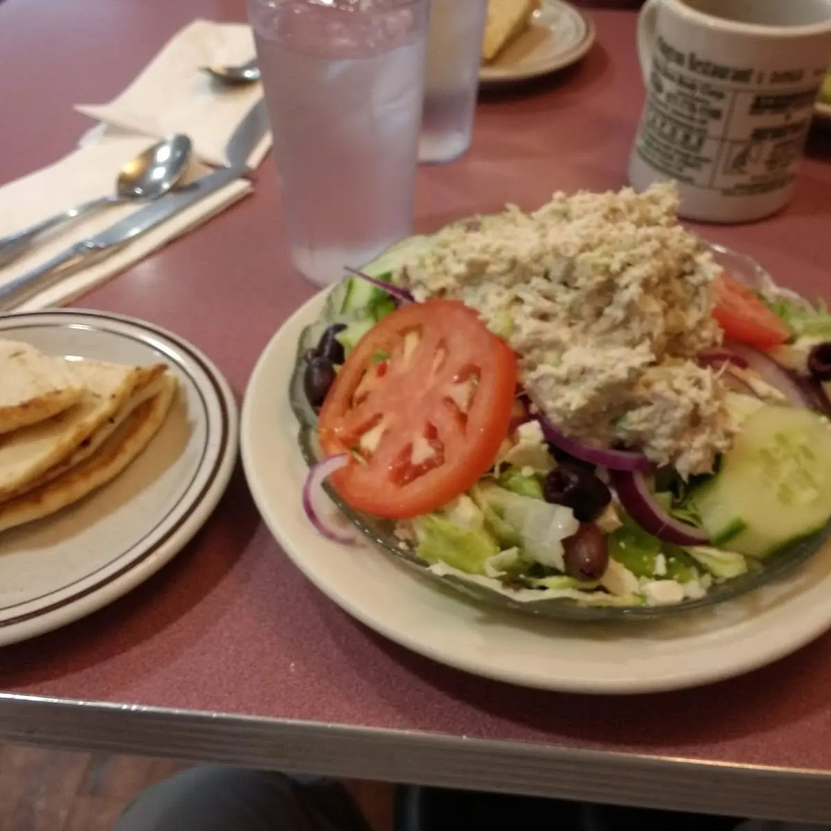 Greek Salad with Tuna Salad Platter