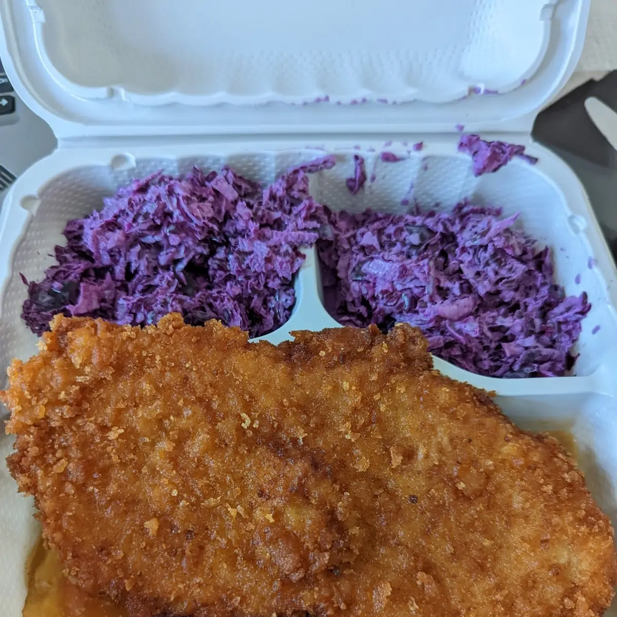 Chicken Cutlet and Red Cabbage Slaw
