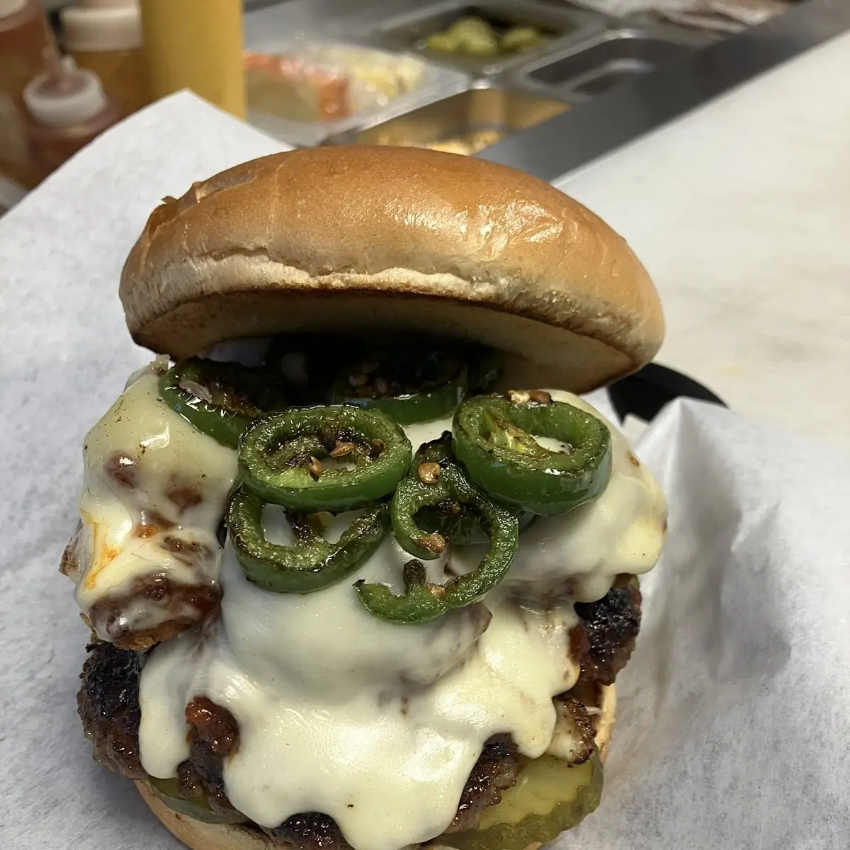 Green Chile Cheeseburger