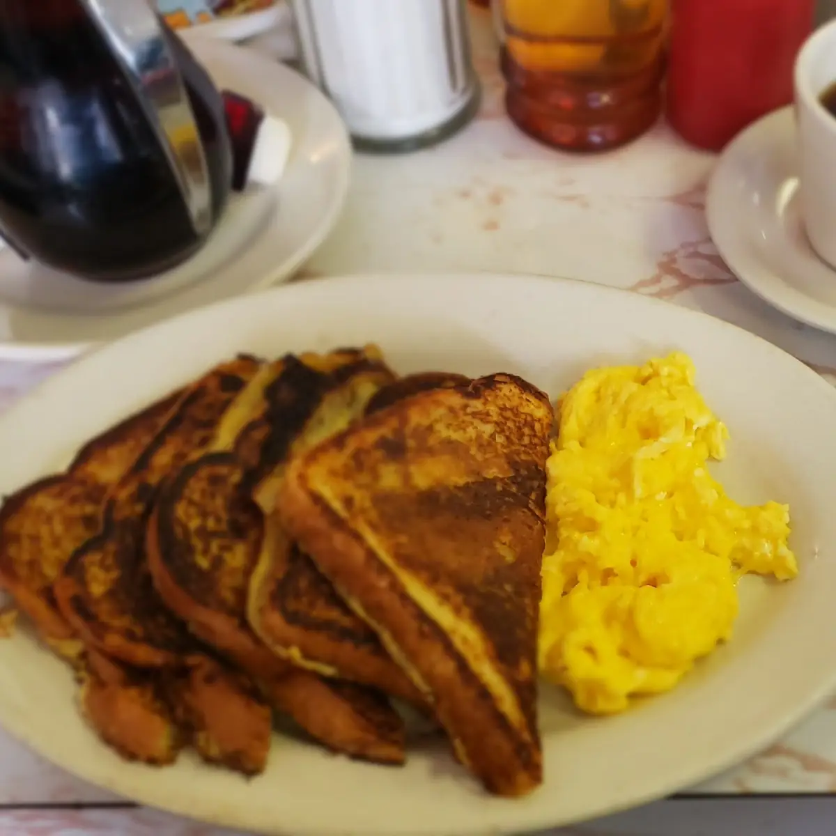 Three French Toast Eggs Any Style Ham