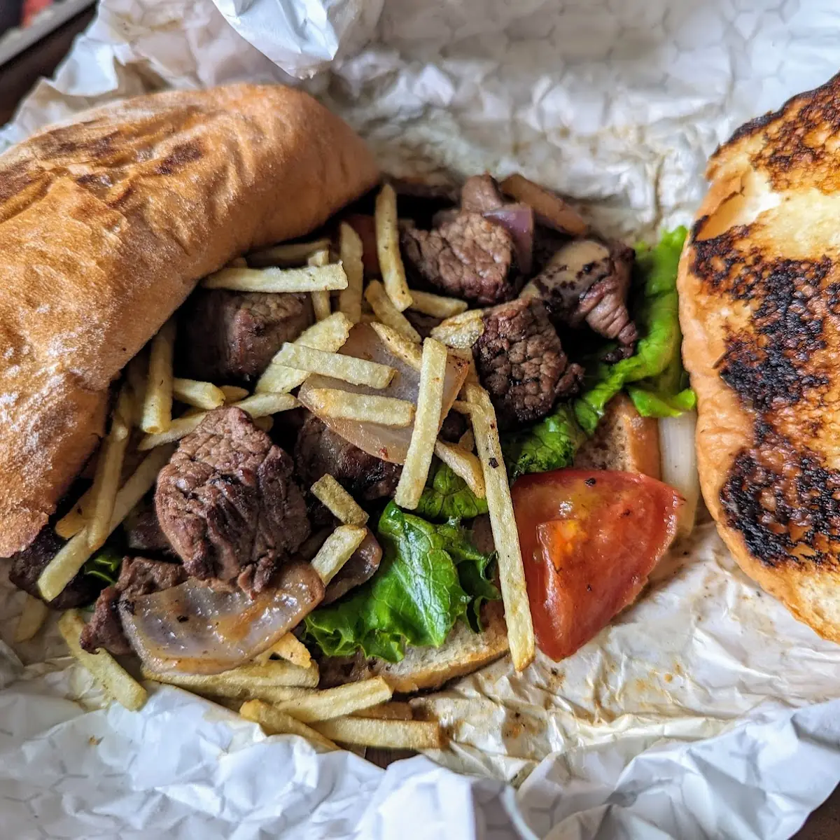 Lomo Saltado Sandwich