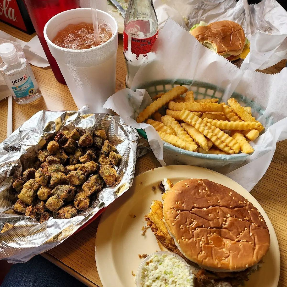 Fish Sandwich Fried Okra Fries