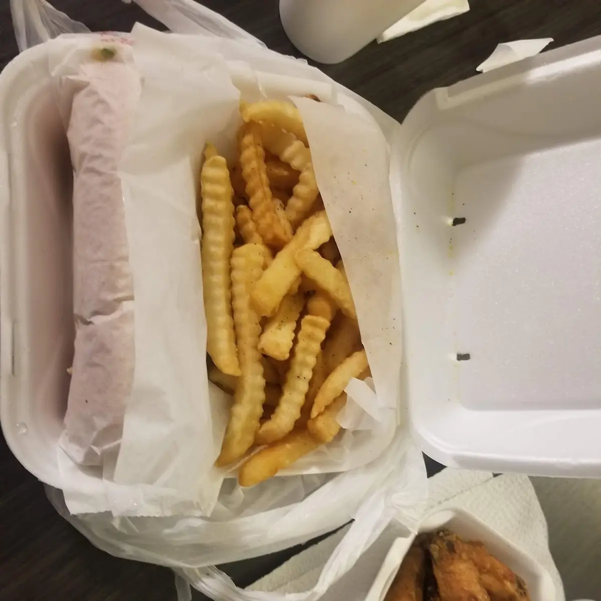 French Fries and Lemon Pepper Wings