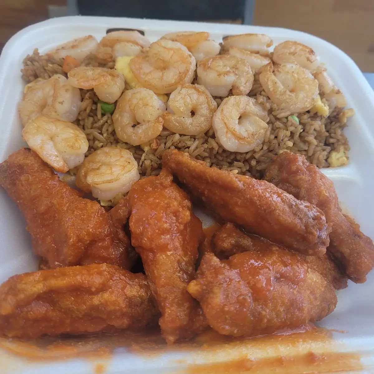 Mild Buffalo Wings Fried Rice with Shrimp