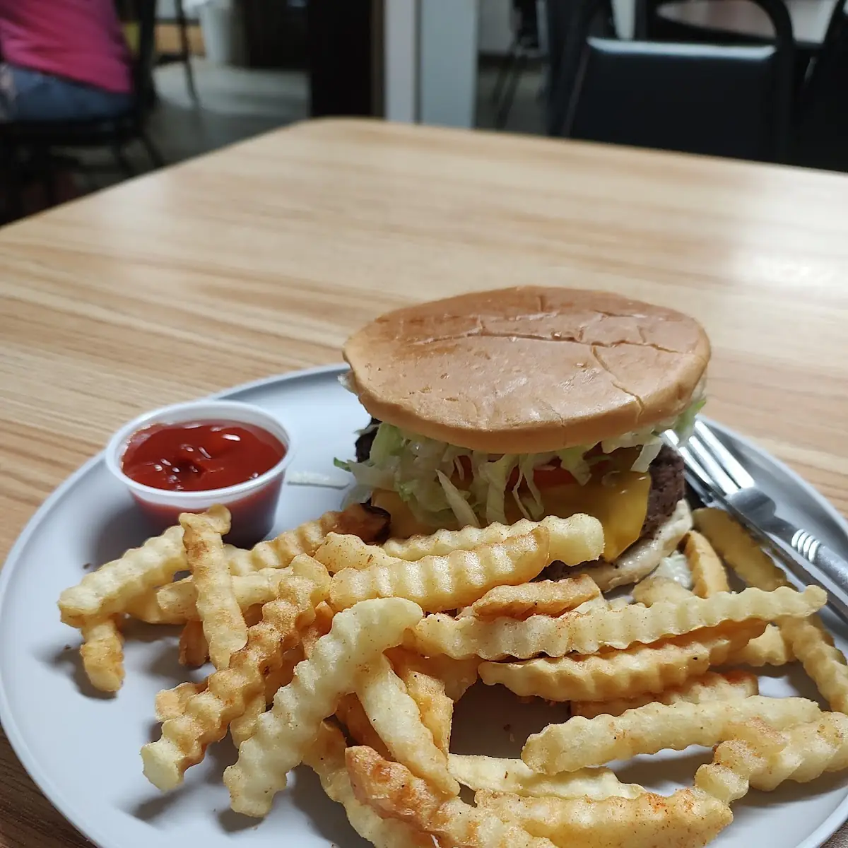 Cheese Burger and Fries