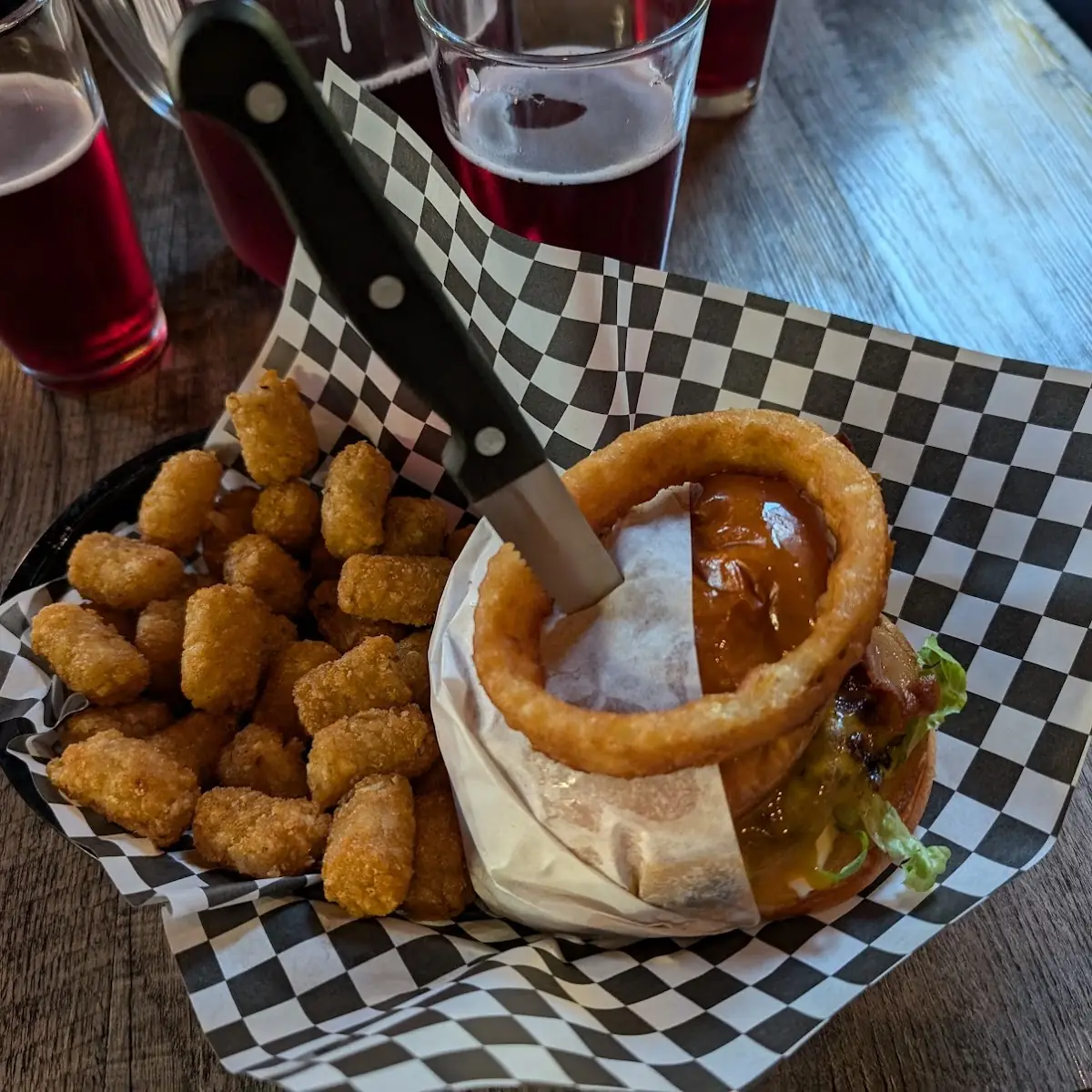 BBQ Bacon Burger & Tots