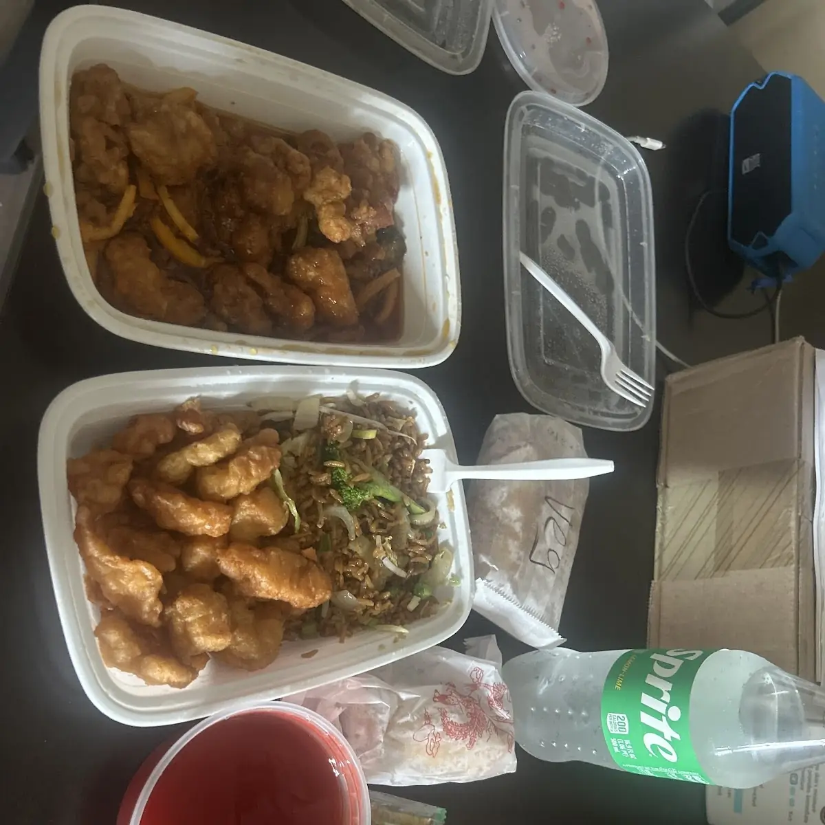 Sweet and Sour Chicken with Vegetable Fried Rice