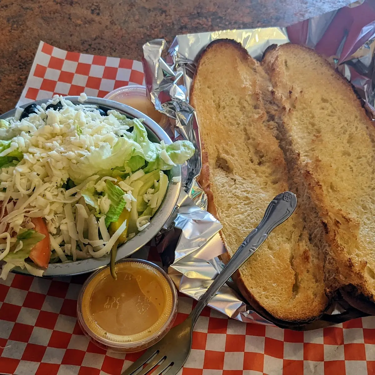 Dinner Salad and Garlic Bread