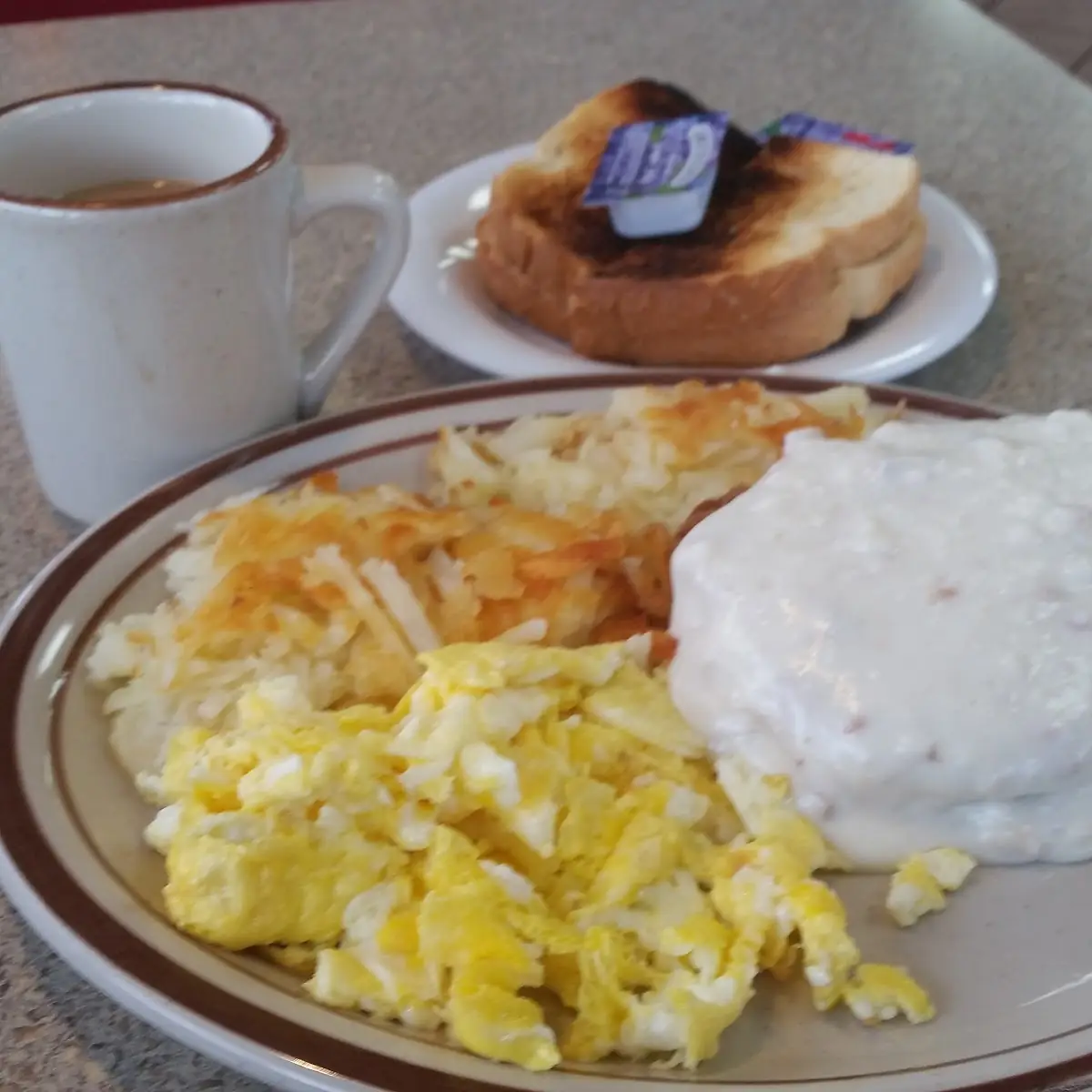 Chicken Fried Steak and Eggs and Toast