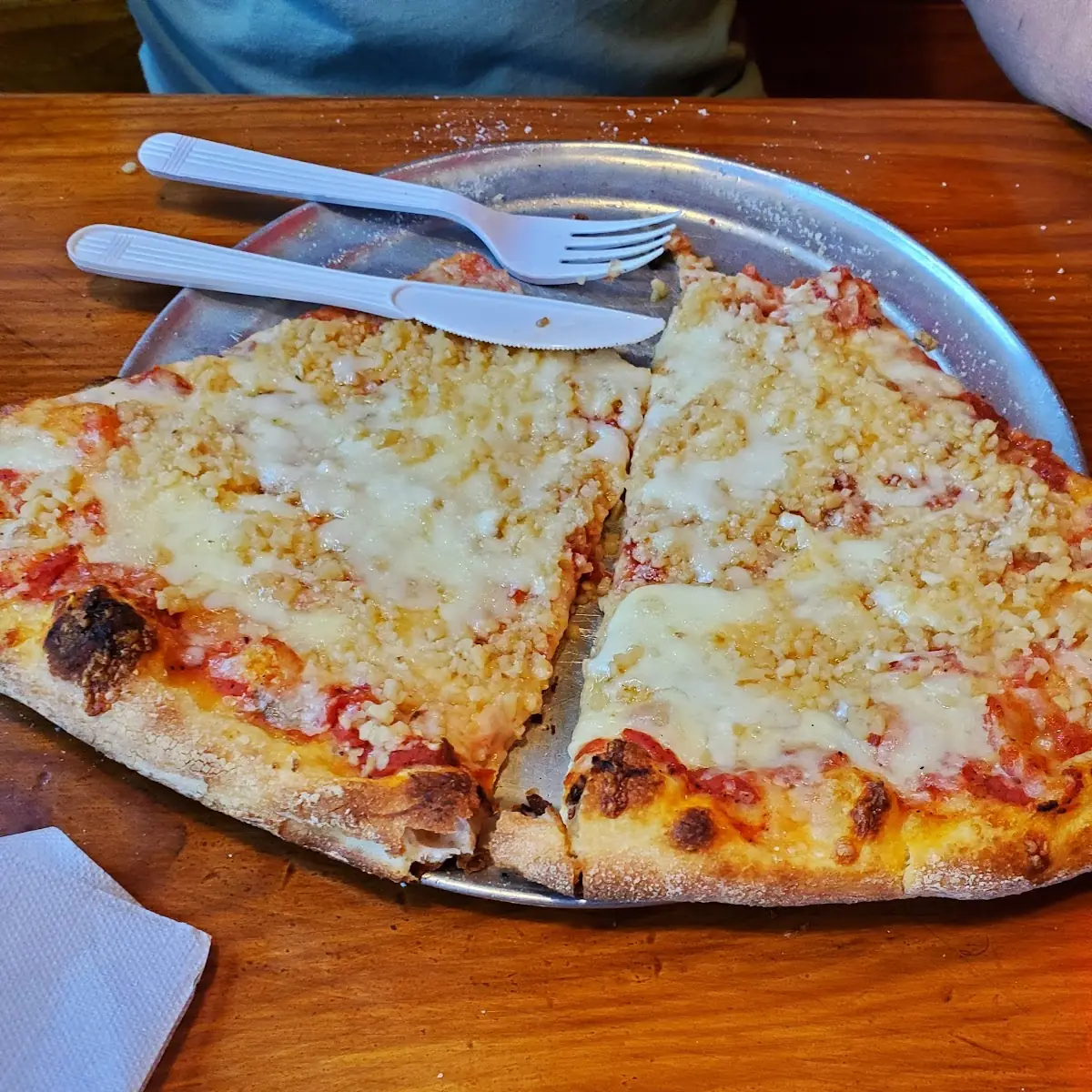 Cheese Pizza Slice with Extra Fresh Garlic