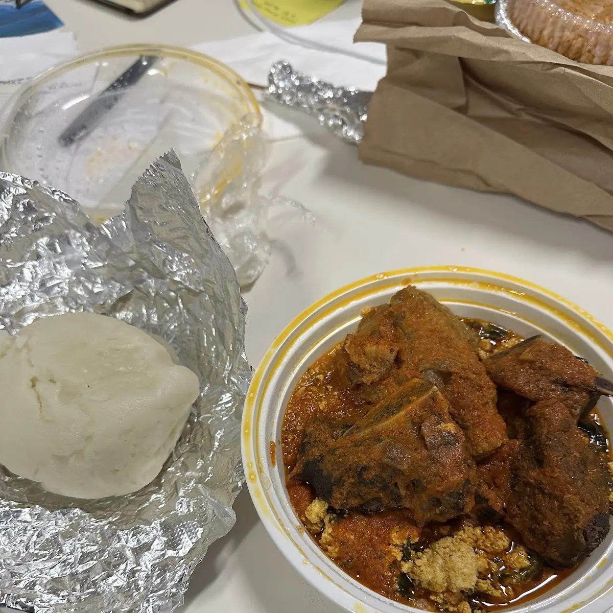 Egusi Soup with Pounded Yam
