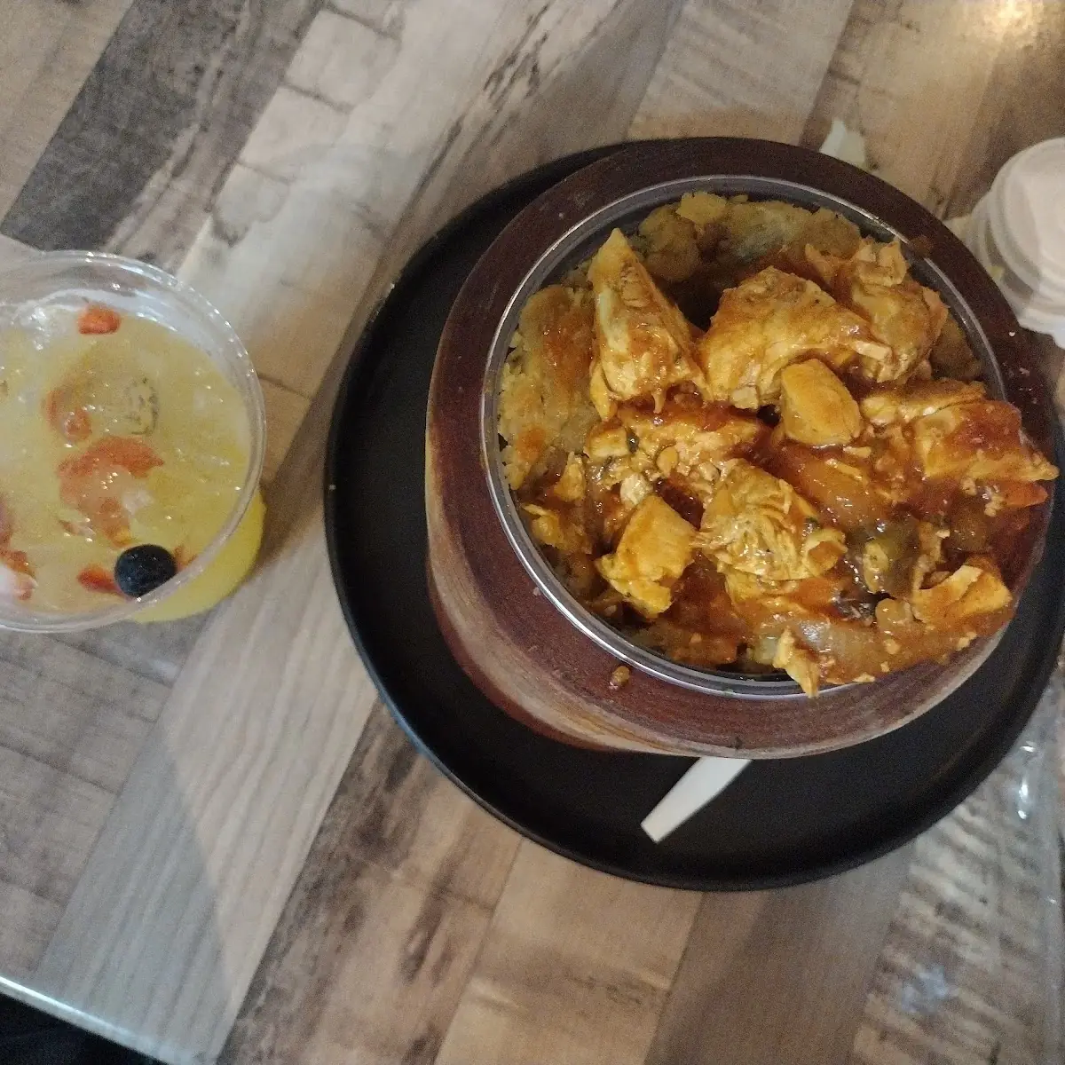 Mofongo Relleno De Pollo Con Salsa Criolla