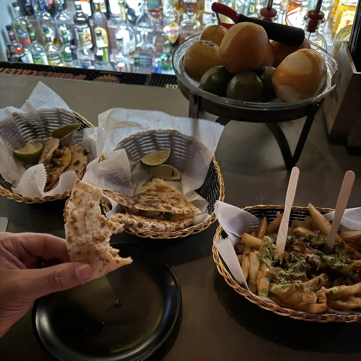 Tacos Quesadillas and Fries