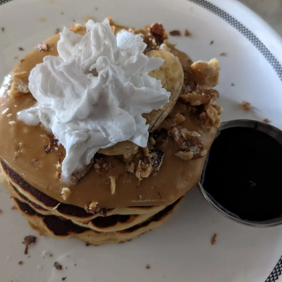 Caramelized Banana Bourbon Butterscotch Pancacks
