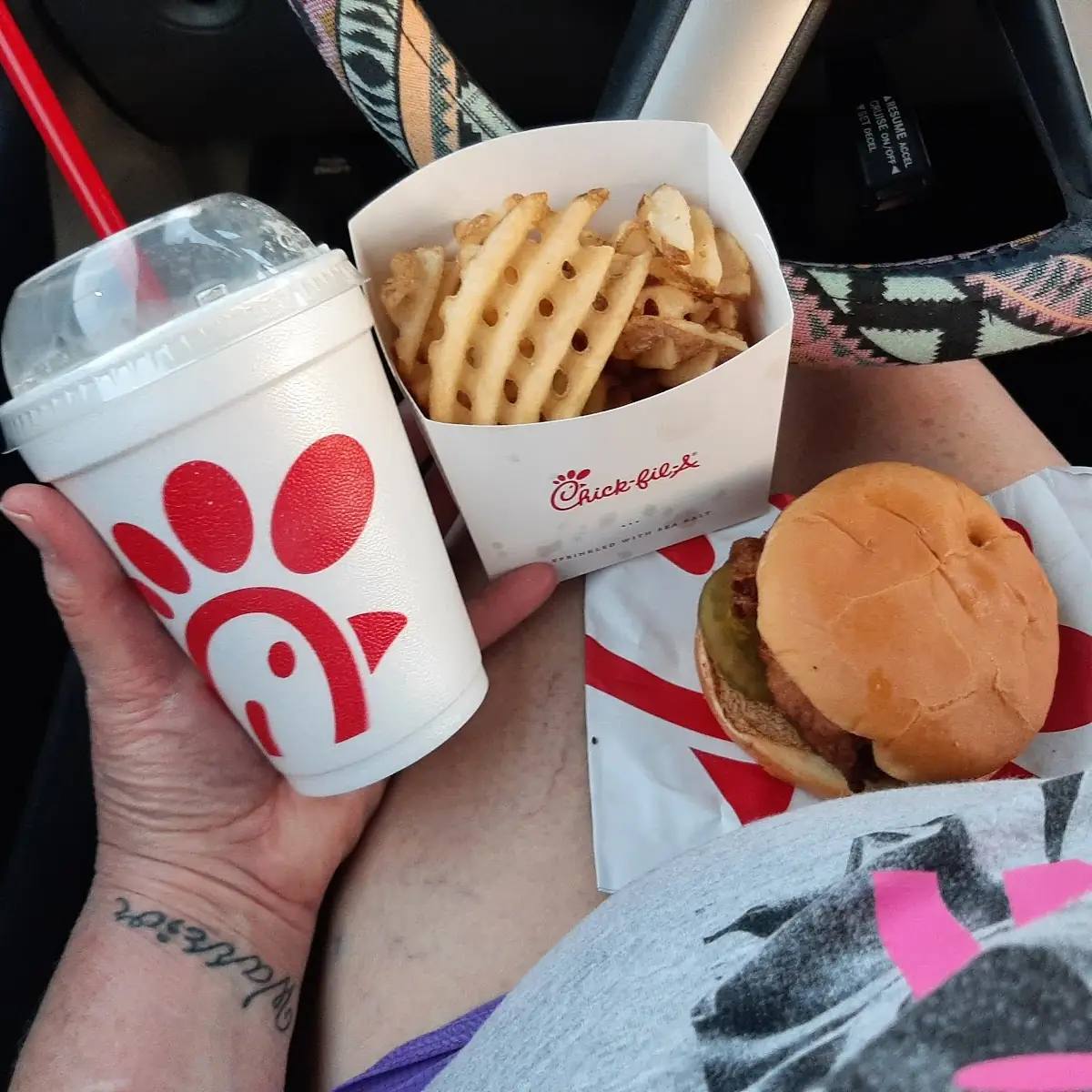 Chick Fil a Fries and Vanilla Shake