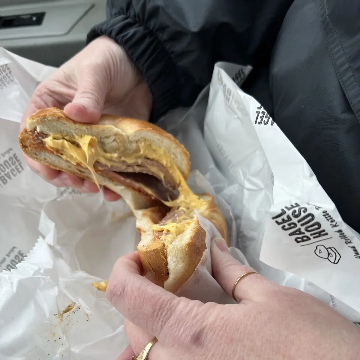 Plain Bagel with Pork Roll and Cheese