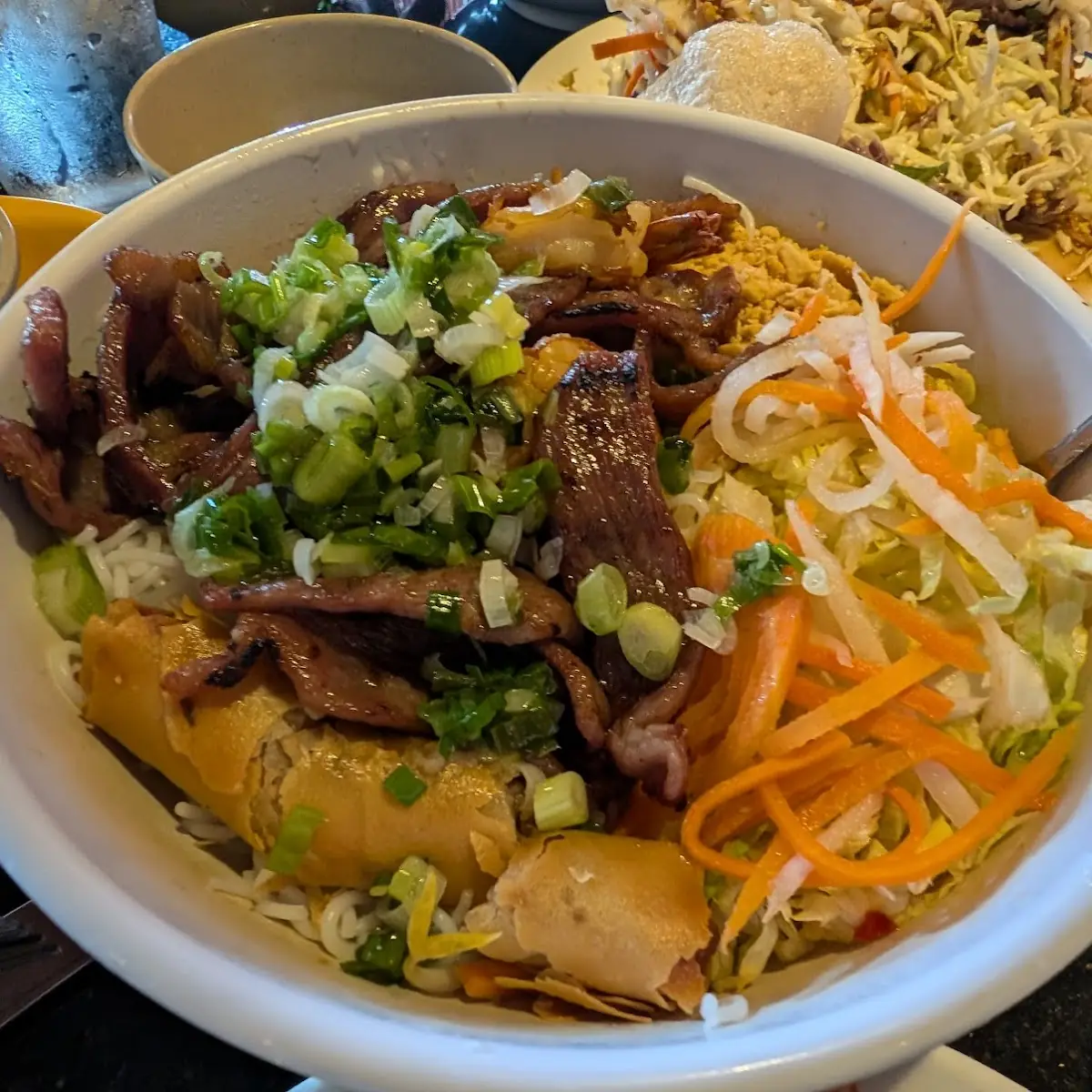 Roast Pork Rice Noodles & Egg Roll