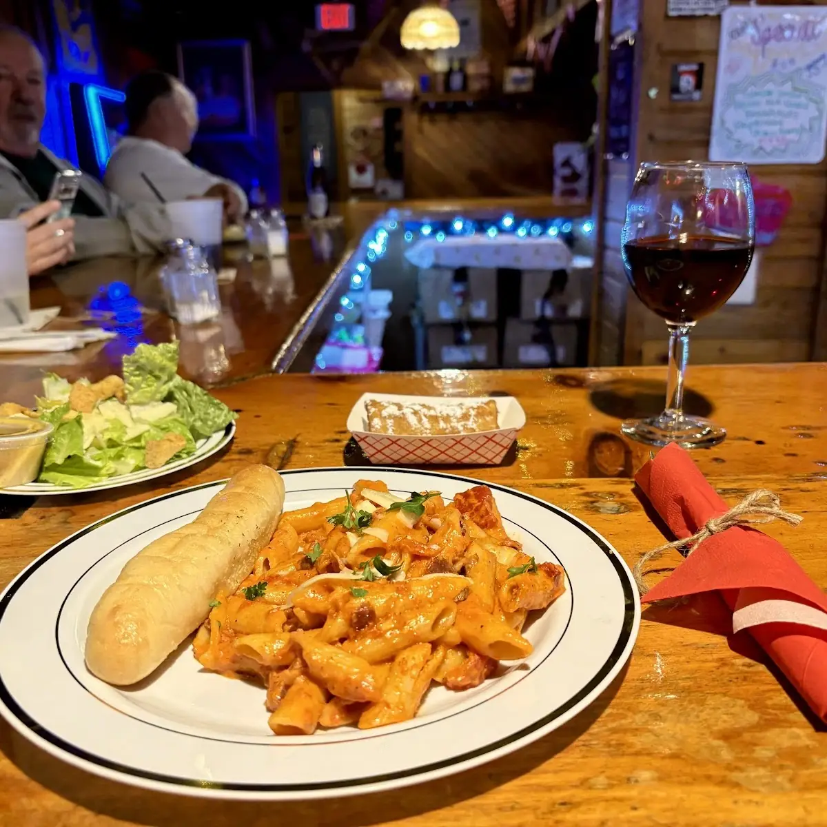 Penne Alla Vodka with Ceaser Salad and Breadstick