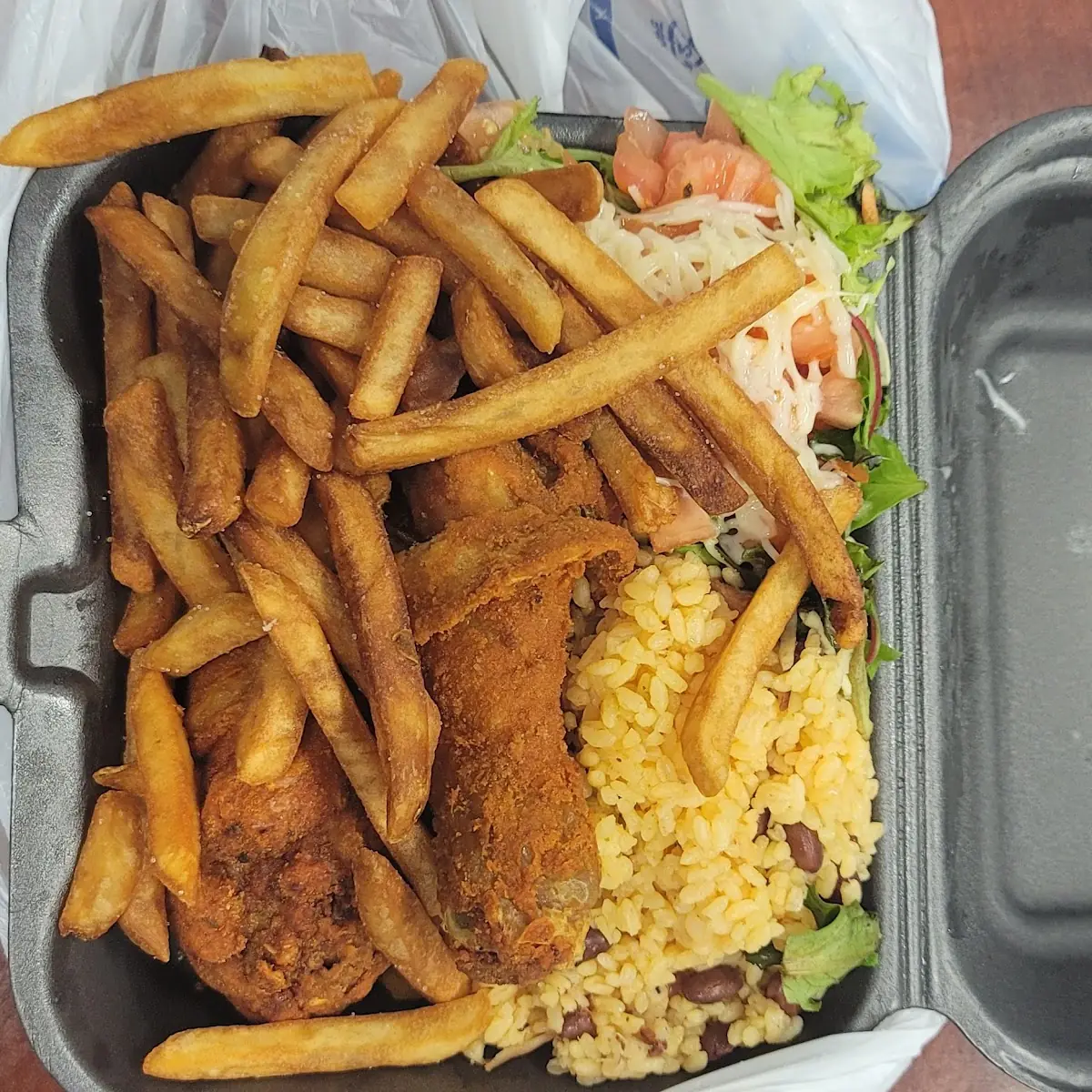 Pollo Frito Con Arroz
