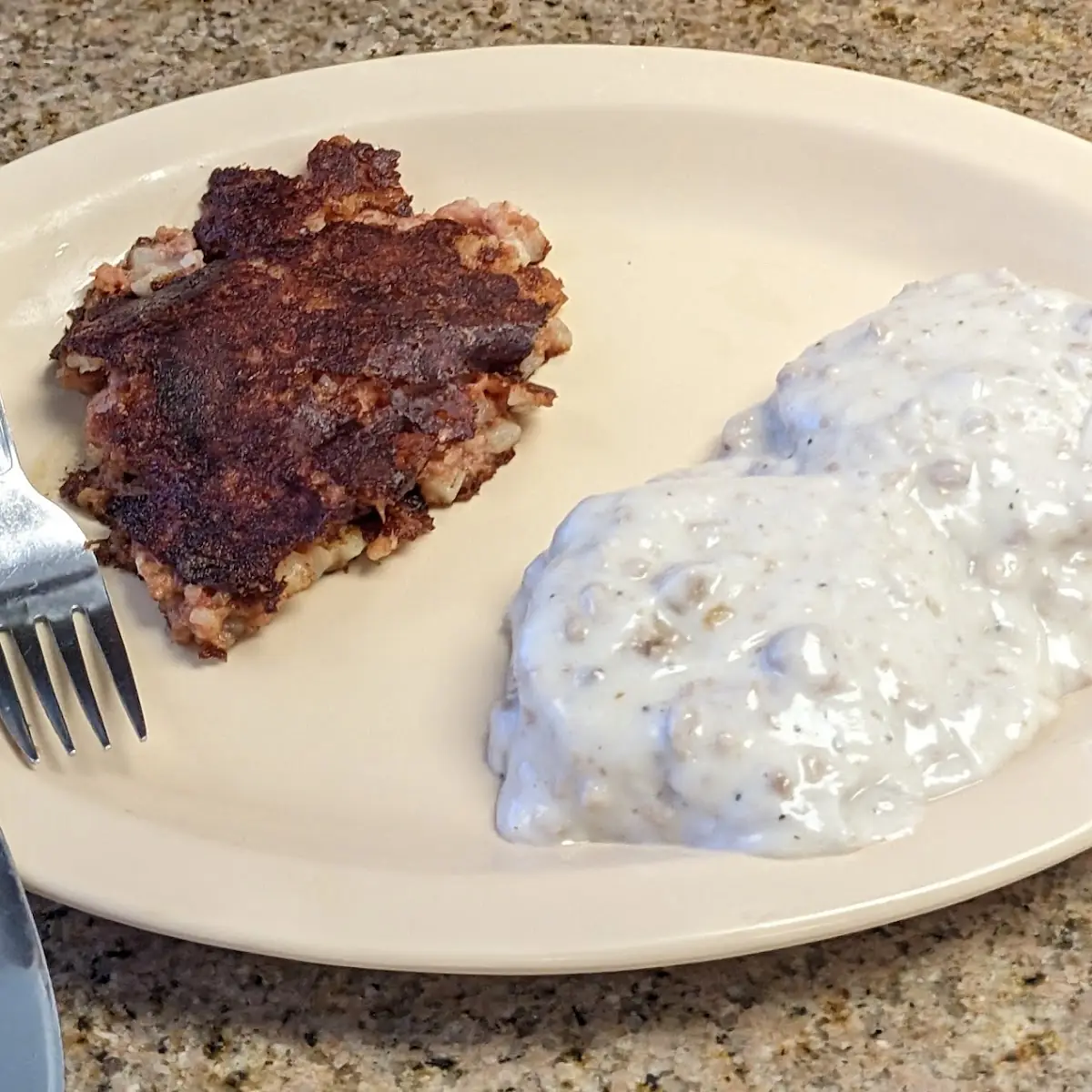 Biscuits and Gravy with Corned Beef Hash
