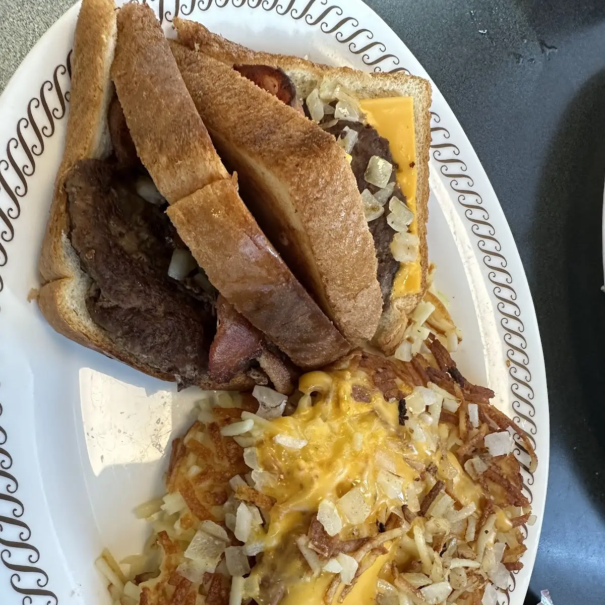 Patty Melt and Hash Browns