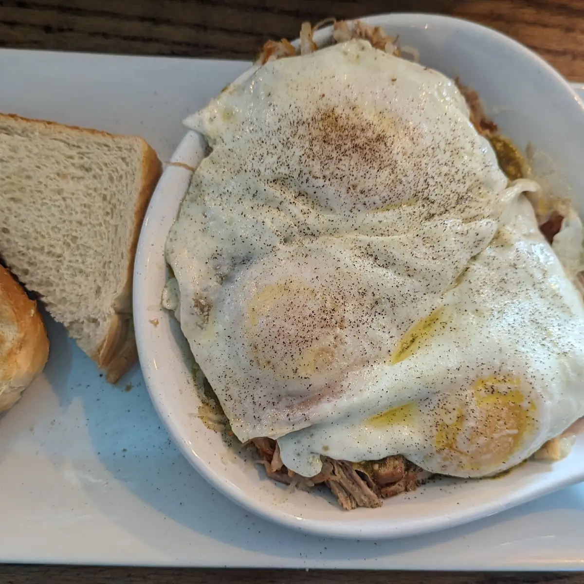 Salsa Verde Breakfast Skillet with Sourdough Toast