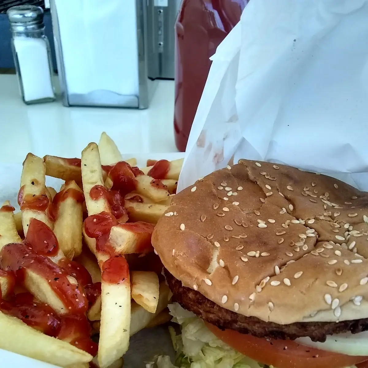 Veggie Burger and Fries