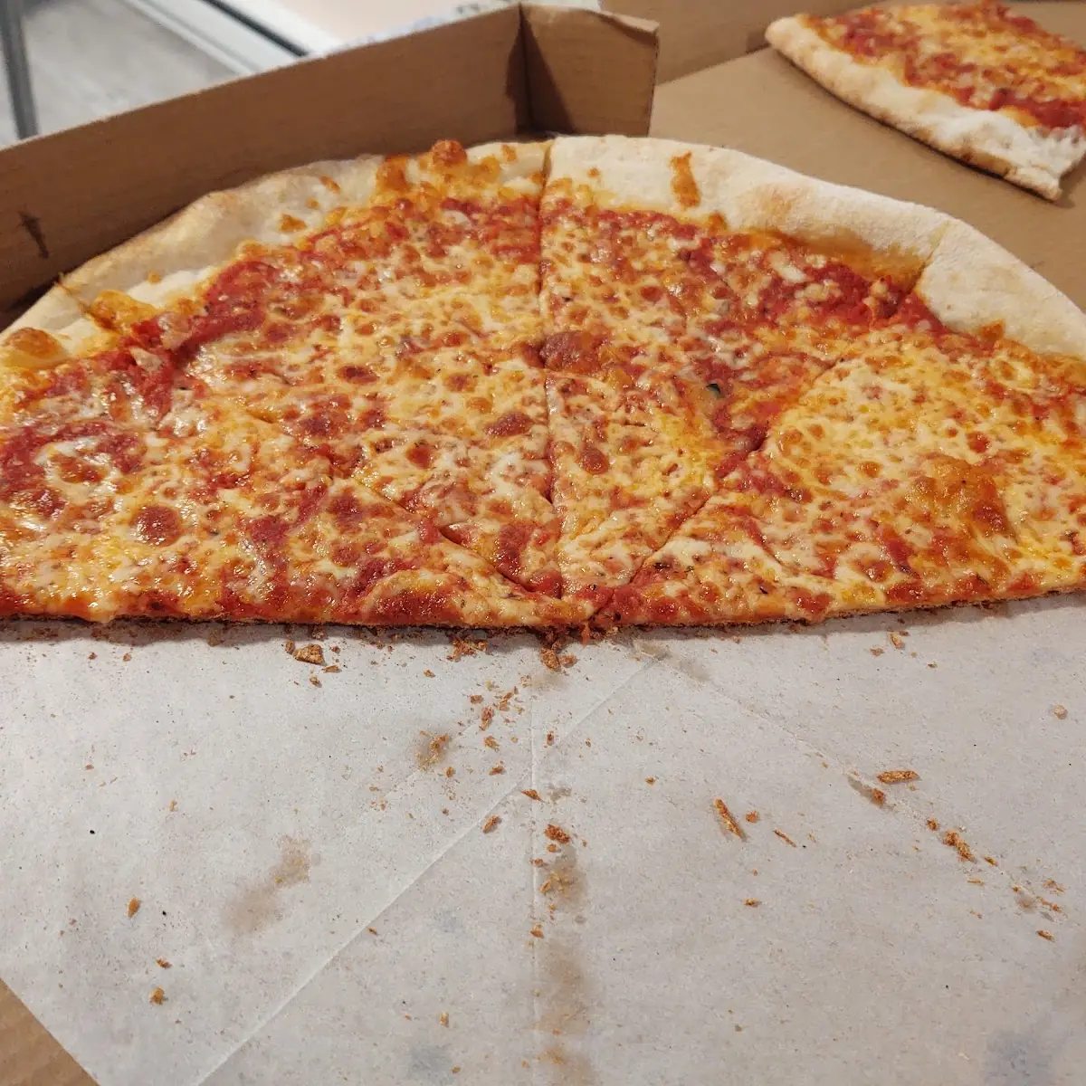 Pepperoni Pizza Slice and Cheese Pizza