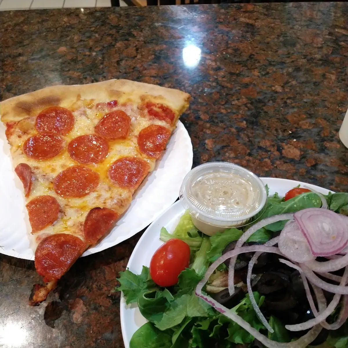 Pepperoni Pizza and Salad