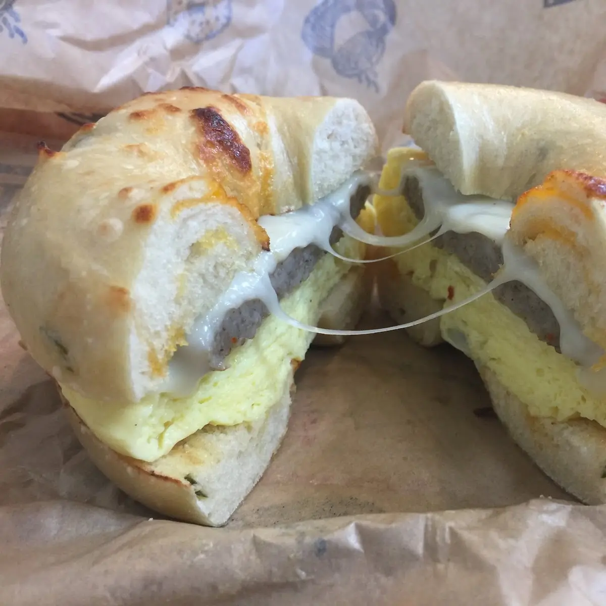 Bacon Egg Cheese on Egg Bagel