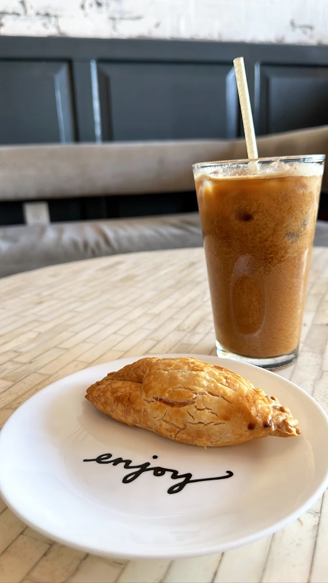 Caffe Latte and Ham and Cheese Empanadas