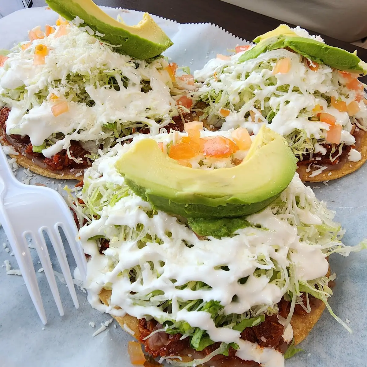 Tostadas De Deshebrada Shredded Beef Tostadas