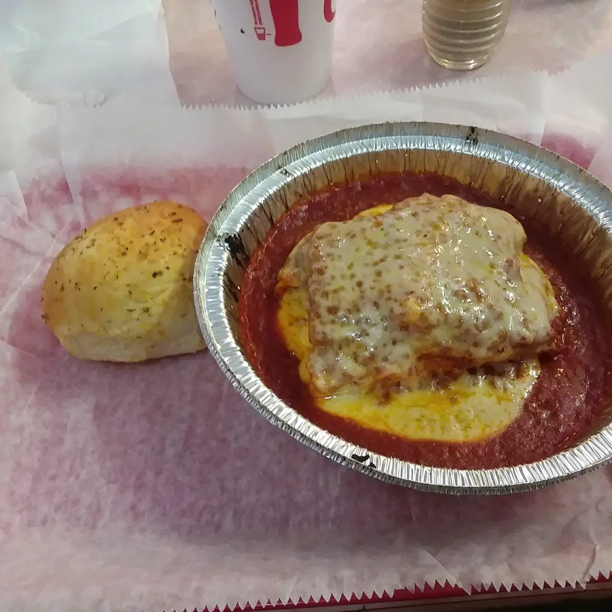 Lasagna and Garlic Bread