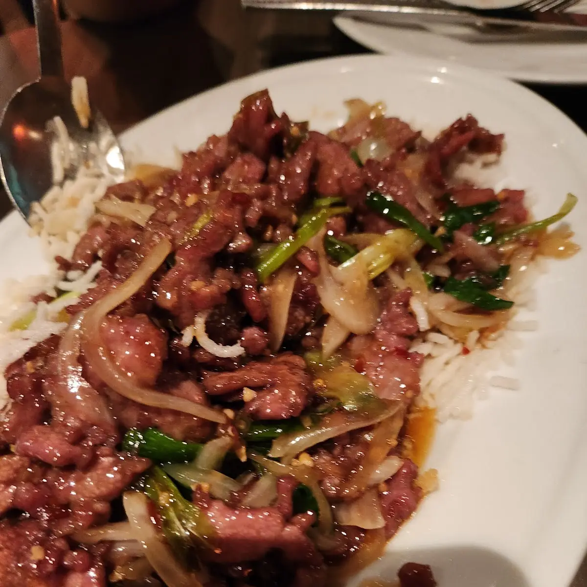 Hunan Basil Fried Rice Beef
