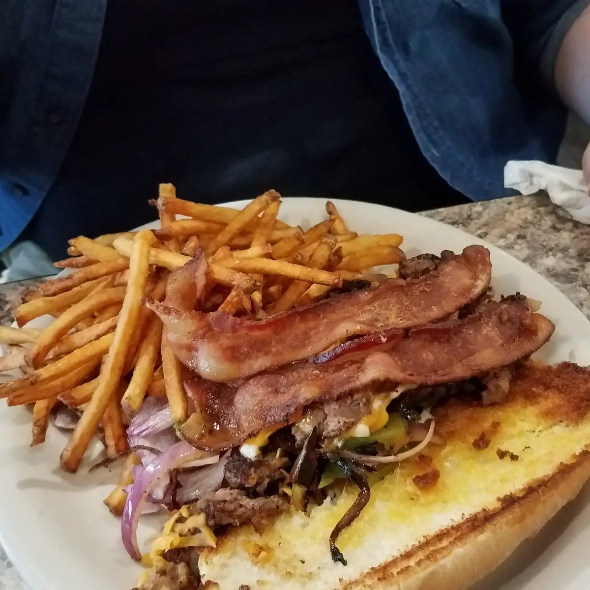 Philly Cheese Steak with Bacon
