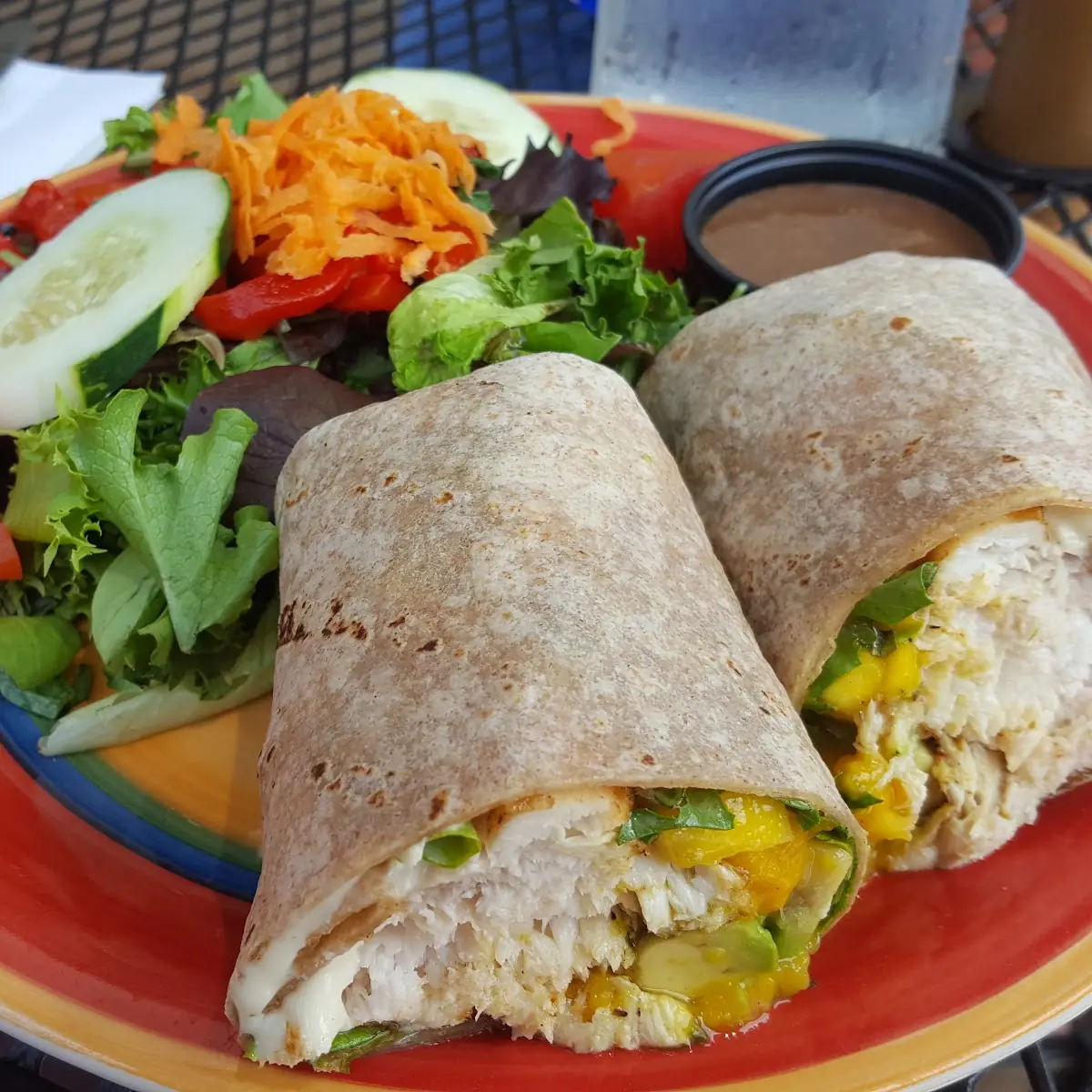 Cod Avocado Wrap with Side Salad
