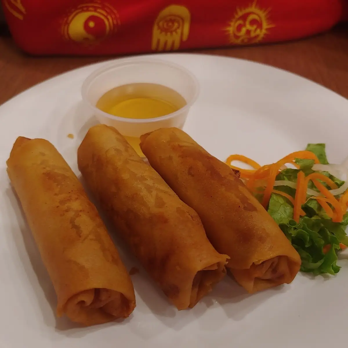 Fried Crispy Egg Rolls with Fish Sauce Includes 3 Pieces