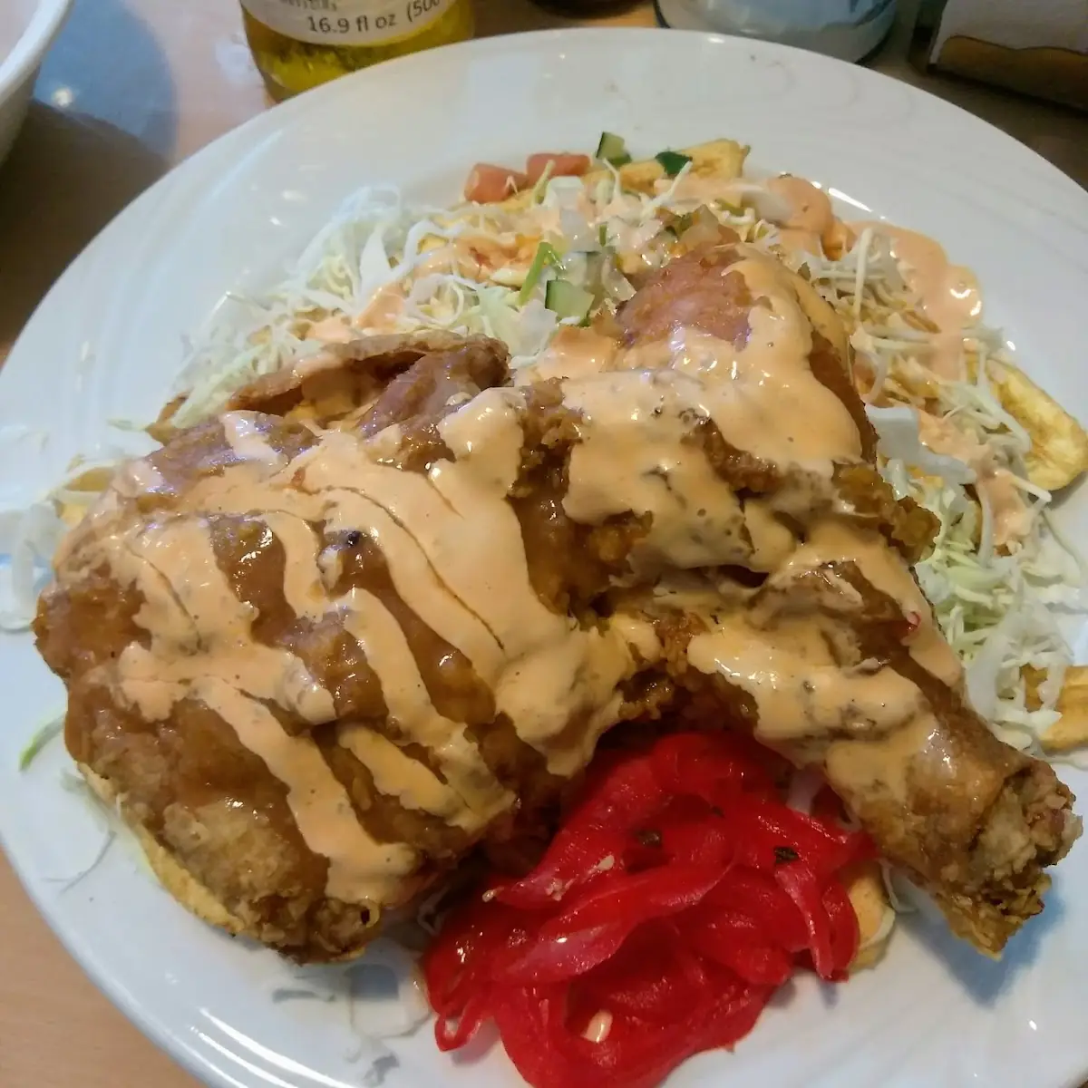 Pollo Frito Con Tajadas