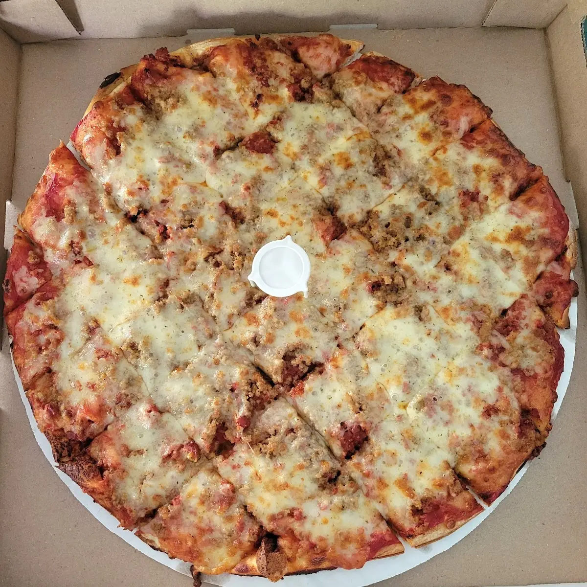 Pepperoni Sausage and Extra Cheese Pizza