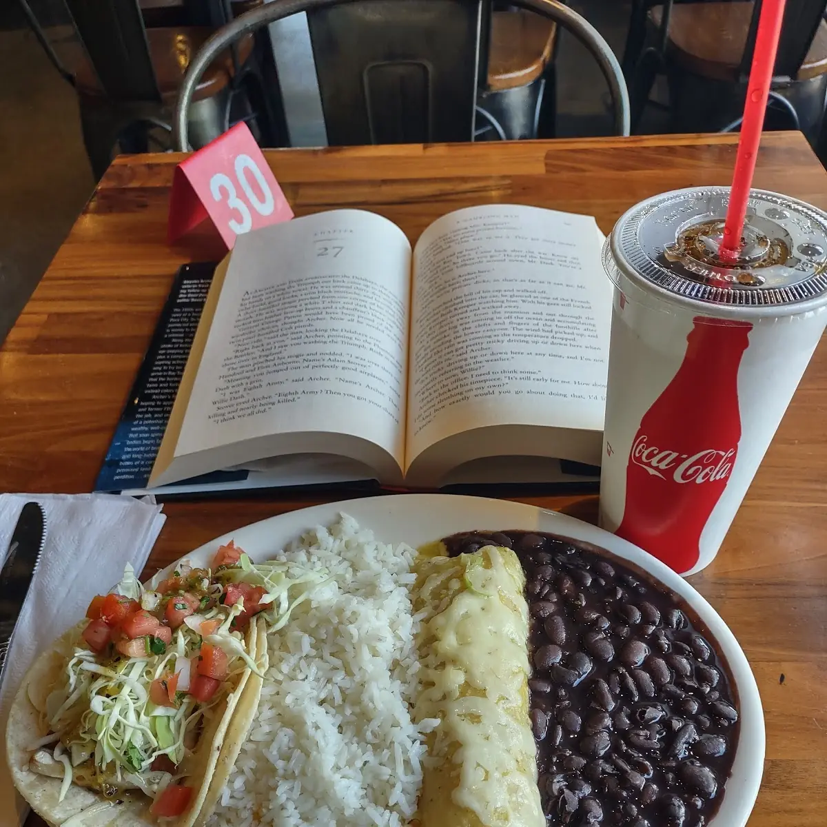 Fish Taco and Chicken Enchilada Plate