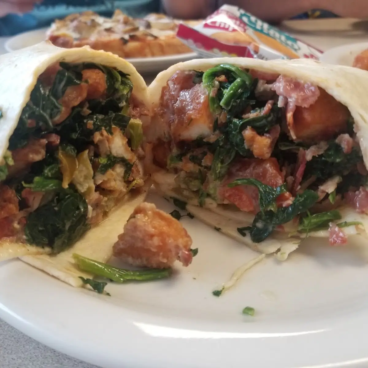 Crispy Chicken Wrap with Bacon and Spinach
