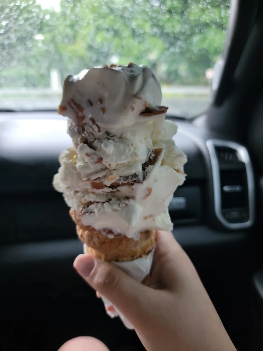 Hershey Peanut Butter Hard Ice Cream with a Donut Cone