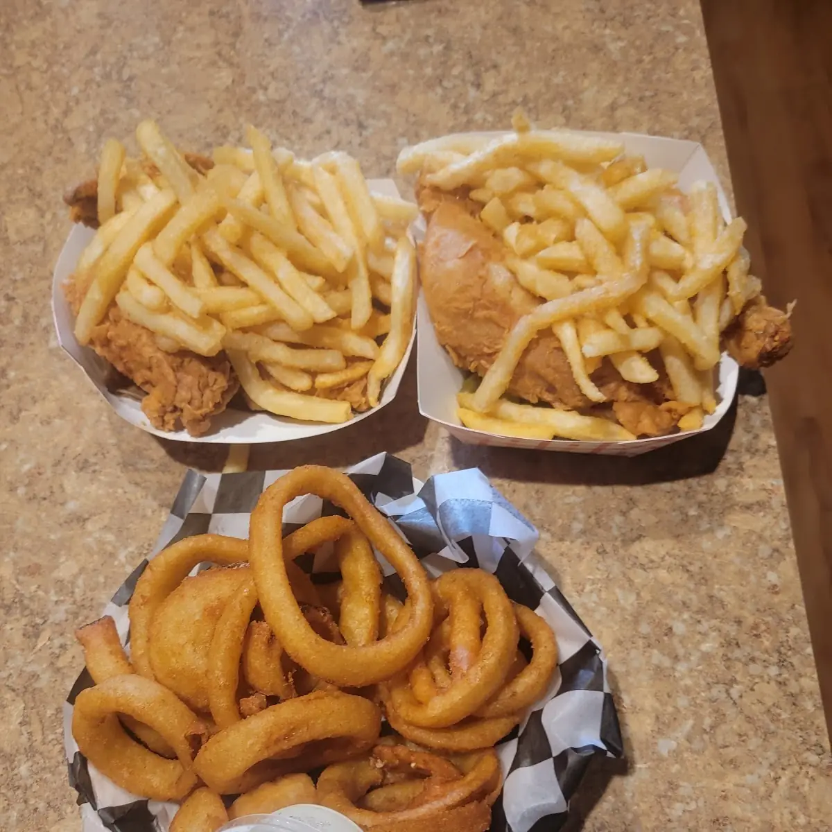 Dark Meat Dinner and Onion Rings