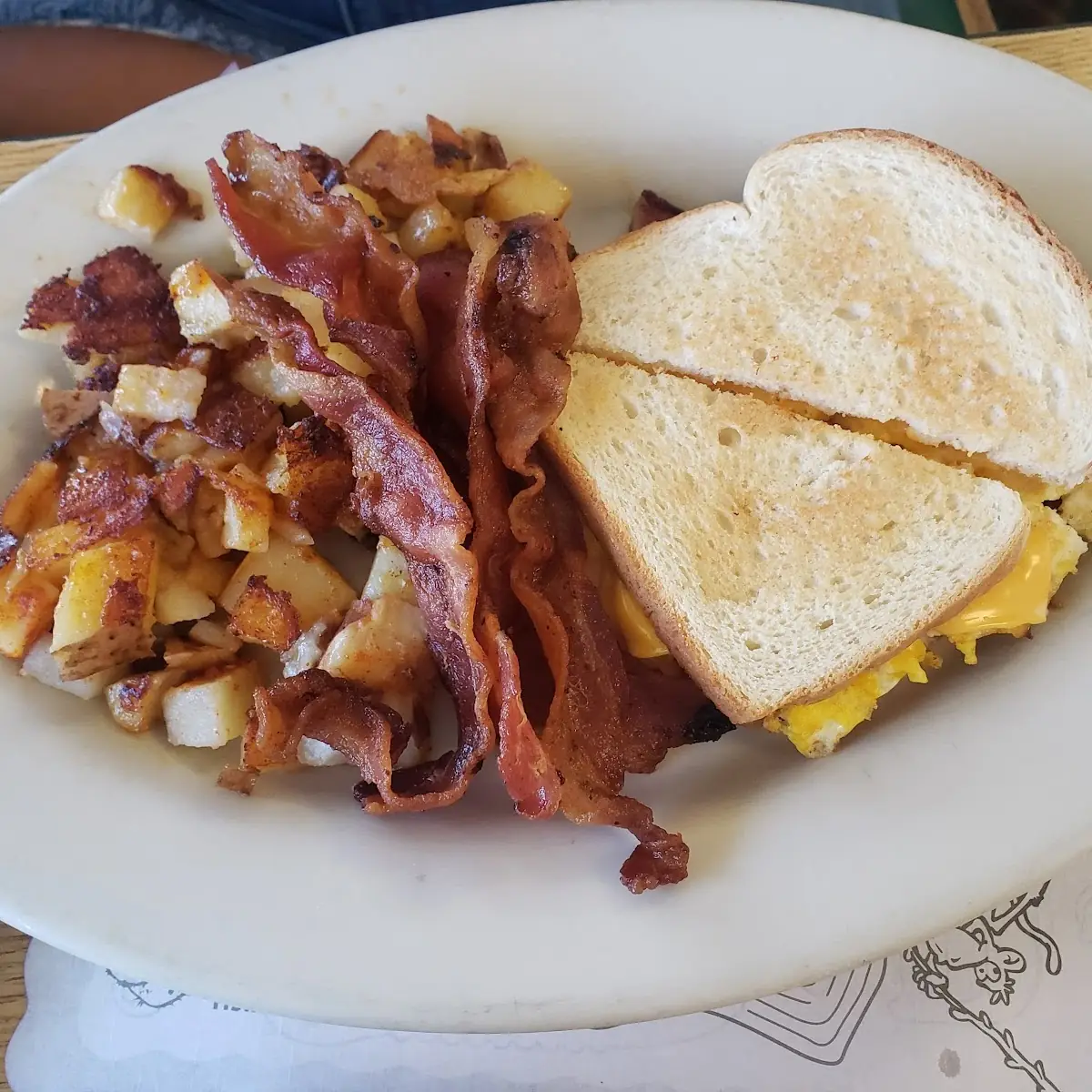 Two Eggs Home Fries with Toast