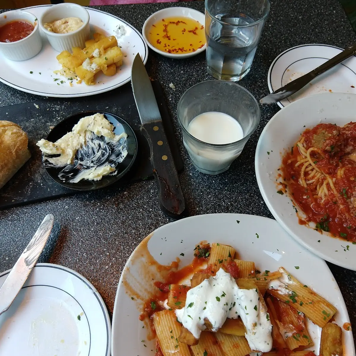 Spaghetti Rigatoni & Chickpea Fries
