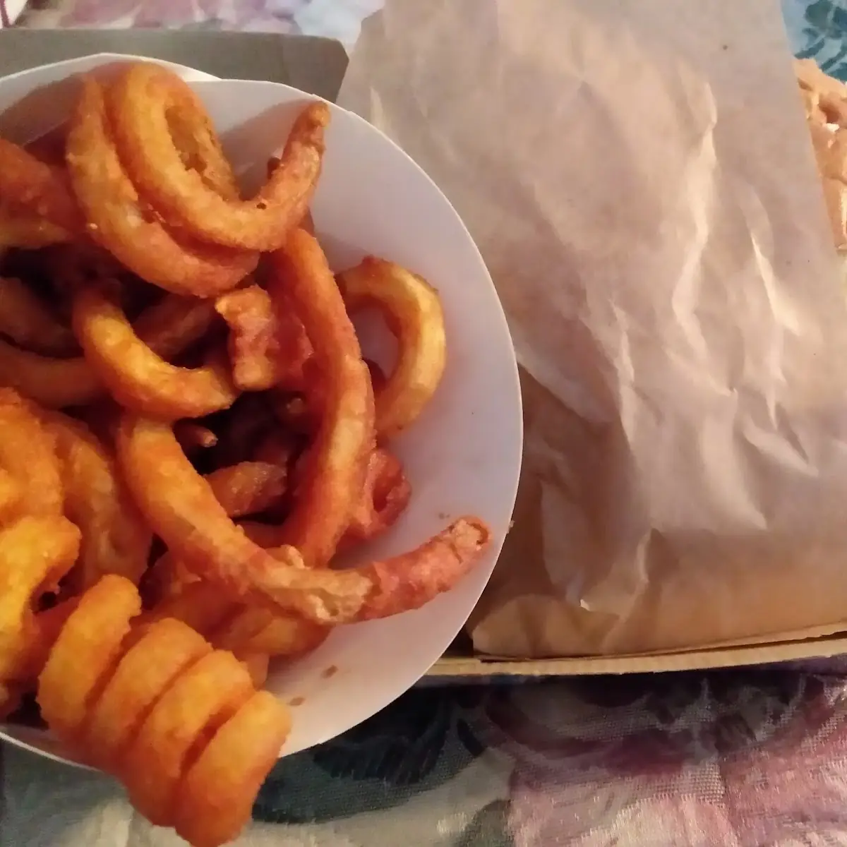 Chicken Bacon Ranch Sandwich and Curly Fries