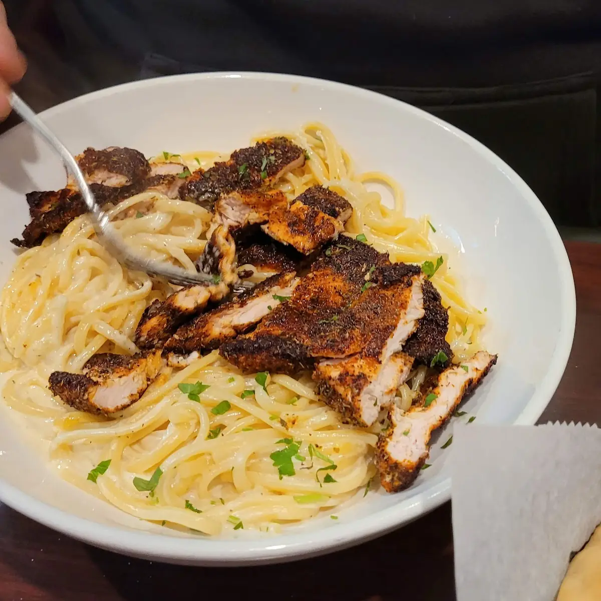 Chicken Alfredo with Blackened Chicken