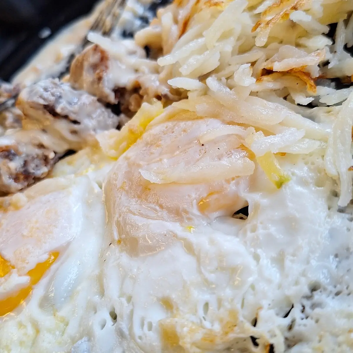 Eggs over Easy and Hash Browns