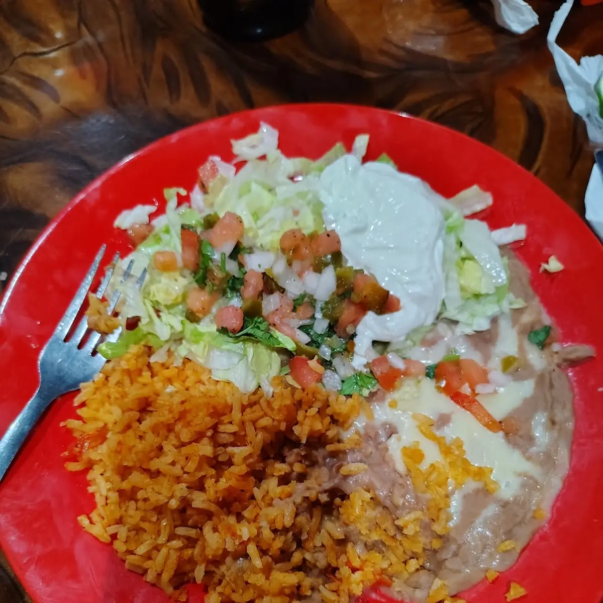 1 Taco Mexican Rice & Fried Beans