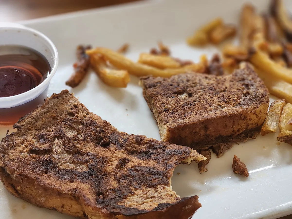Fried Chicken on French Toast w French Fries